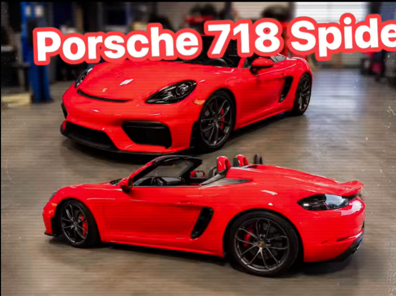 Porsche 718 Spyder rouge à l'atelier Garage S.T.R.